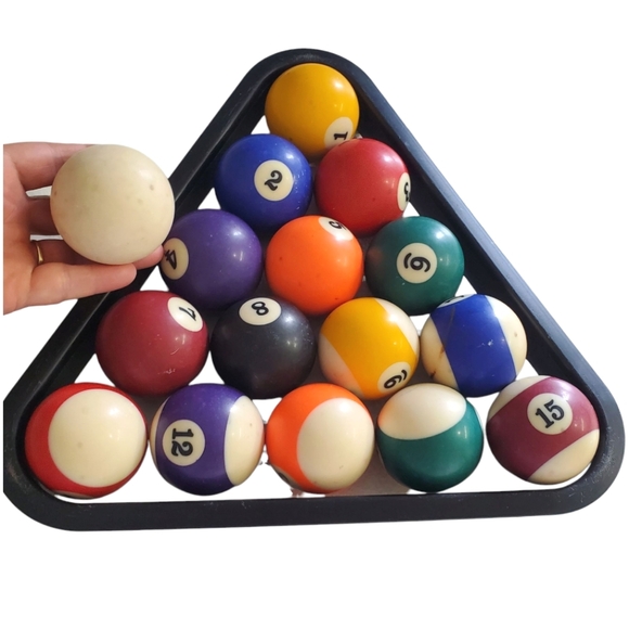 Source Unknown Other - Billiard Ball Set - Pool Table Balls With Triangle